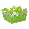INBLOOM Кашпо квадратное цветочный край 14х14х8см, металл INBLOOM
