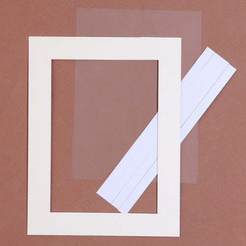 Паспарту размер рамки 21,5 × 16,5 см, прозрачный лист, клейкая лента, цвет чёрный (производитель не указан)