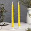 Набор свечей витых, 2,2х 25  см, лакированная 2 штуки, жёлтый Дарим Красиво