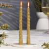 Набор свечей витых, 1,5х 15 см, 2 штуки, блестка, золото Дарим Красиво