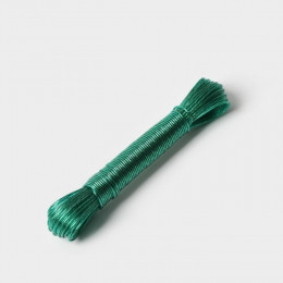 Верёвка бельевая с металлической нитью Доляна, d=2 мм, длина 20 м, цвет МИКС