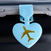 Бирка на чемодан в виде сердца, голубая (производитель не указан)