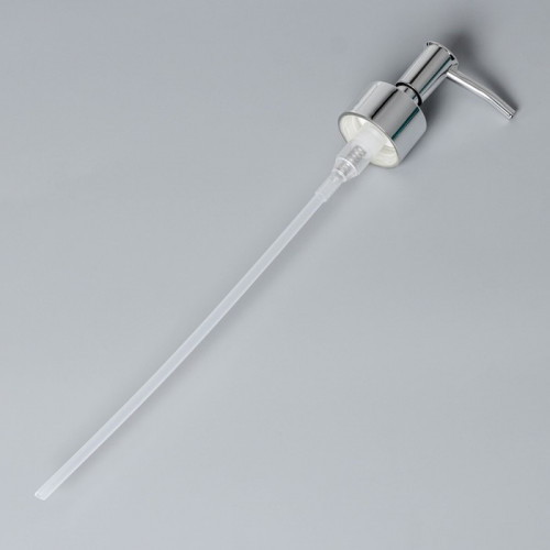 Помпа для дозатора, пластик, диаметр резьбы 28 мм, длина палочки 20 см, цвет серебристый (производитель не указан)