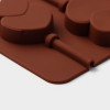 Форма силиконовая для леденцов Доляна «Влюблённость», 9,5×24×1 см, 6 ячеек (4,2×3,3 см), с палочками, цвет МИКС Доляна