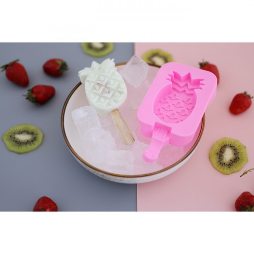Форма для мороженого Доляна «Ананас», 14×7,5×2,5 см, цвет розовый Доляна