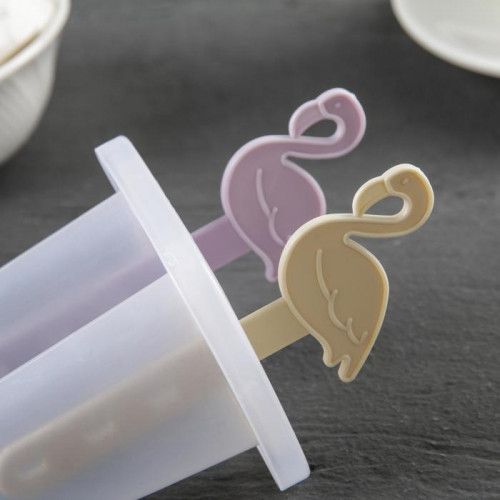 Форма для мороженого «Фламинго», 7,5×6×15 см, 2 ячейки, цвет МИКС (производитель не указан)