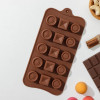 Форма для шоколада Доляна «Кружочки, квадратики», 21,5×10,4×1,5 см, 15 ячеек, цвет МИКС Доляна