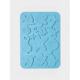 Форма для шоколада Доляна «Морская история», силикон, 23×16×0.5 см, 13 ячеек, голубая