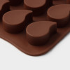 Форма для шоколада Доляна «Капелька», 21,5×10,4×1,3 см, 15 ячеек (2,3×3 см), цвет коричневый Доляна