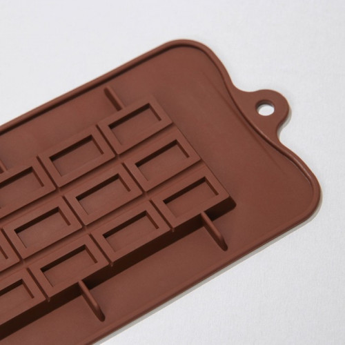 Форма силиконовая для шоколада Доляна «Шоколатье», 25×11,5×0,5 см, 15 ячеек, цвет коричневый Доляна