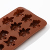 Форма силиконовая для украшений Доляна «Дино», 21×11×2 см, 12 ячеек (4×2,5×2 см), цвет коричневый Доляна