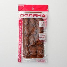 Форма для шоколада Доляна «Пингвины», силикон, 21.5×10×1.5 см, 12 ячеек, коричневая