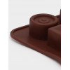 Форма для конфет и шоколада Доляна «Кружочки, квадратики», силикон, 21.5×10.4×1.5 см, 15 ячеек, коричневая Доляна