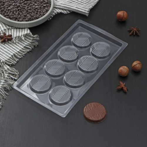 Форма для шоколада и конфет «Зигзаг», 8 ячеек, 22×11 см, цвет прозрачный (производитель не указан)