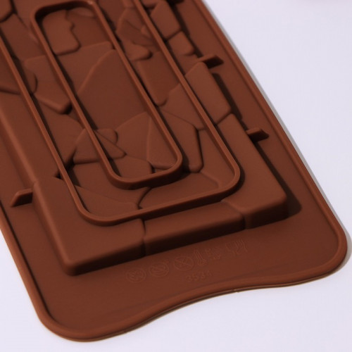 Форма для шоколада Доляна «Дробленый шоколад», 21,2×10,6×1 см, цвет коричневый Доляна