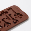 Форма силиконовая для украшений Доляна «Ключики», 21×10,5×1,5 см, 8 ячеек, цвет коричневый Доляна