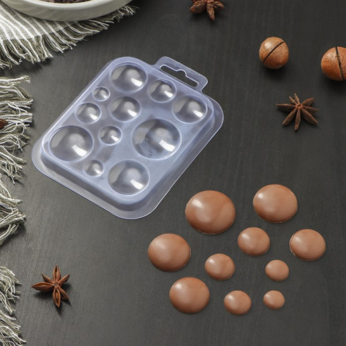 Форма для шоколада и конфет пластиковая «Шоко-круги», цвет прозрачный (производитель не указан)