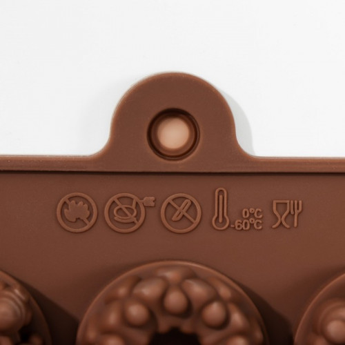 Форма силиконовая для украшений «Дольче», 20×11×1,8 см, 15 ячеек, цвет коричневый (производитель не указан)