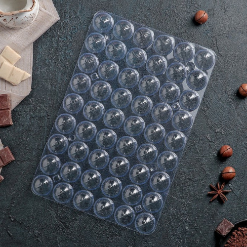 Форма для шоколада и конфет из 2-х частей «Конфеты», 31,5×21 см, 54 ячейки, 3×1,5 см (производитель не указан)