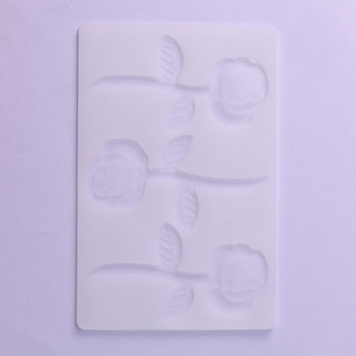 Форма для шоколада «Розы», силикон, 3 ячейки, 19×12.5×0.1 см, прозрачная (производитель не указан)