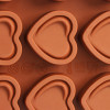 Форма для шоколада Доляна «Сладкое сердце», 21×10×1,5 см, 15 ячеек (2,9×2,7 см), цвет коричневый Доляна