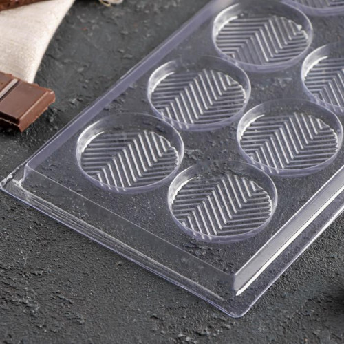 Форма для шоколада и конфет «Зигзаг», 8 ячеек, 22×11 см, цвет прозрачный (производитель не указан)
