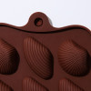 Форма для шоколада Доляна «Ракушки», 22×10,5×1 см, 15 ячеек (2,7×3,4 см), цвет шоколадный Доляна