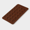 Форма для шоколада Доляна «Сердечки», силикон, 21×11.5 см, 24 ячейки, коричневая Доляна