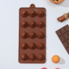 Форма для шоколада Доляна «Трюфели», 21×10×2,2 см, 15 ячеек, цвет шоколадный Доляна