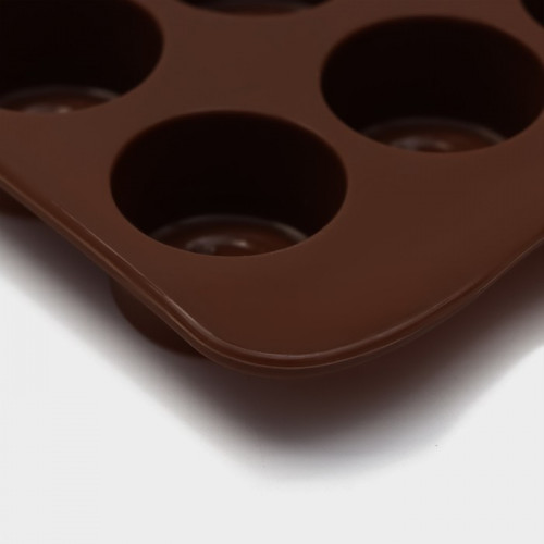 Форма для шоколада Доляна «Шоколадное удовольствие», 22×10×1,5 см, 15 ячеек (2,8×2,2 см), цвет шоколадный Доляна