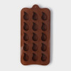 Форма для шоколада Доляна «Капелька», 21,5×10,4×1,3 см, 15 ячеек (2,3×3 см), цвет коричневый Доляна