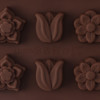 Форма для шоколада Доляна «Поляна», 20,5×10,5×1,5 см, 15 ячеек (2,3×2,3 см), цвет коричневый Доляна