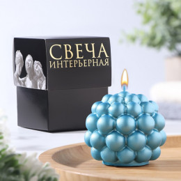 Свеча фигурная «Баблс», круглый, 5.5×5.5 см, бирюзовый, в коробке