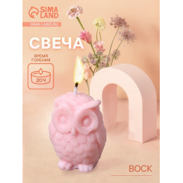 Свеча фигурная формовая «Сова», 5×5×6 см, соевый воск, МИКС