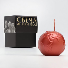 Свеча фигурная «Шар. Планета», 6×5.5 см, красный, в коробке