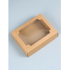 Коробка сборная без печати крышка - дно бурая с окном 18×15×5 см (производитель не указан)