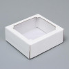 Коробка сборная без печати крышка-дно белая с окном 14,5 х 14,5 х 6 см (производитель не указан)