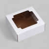 Коробка сборная без печати крышка-дно белая с окном 14.5×14.5×6 см (производитель не указан)