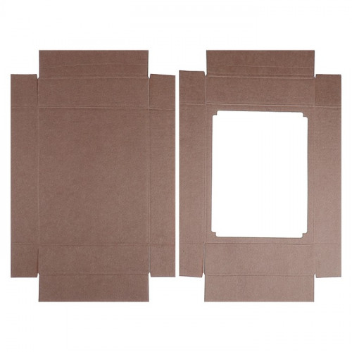 Коробка сборная без печати крышка-дно бурая с окном 29×23.5×6 см (производитель не указан)
