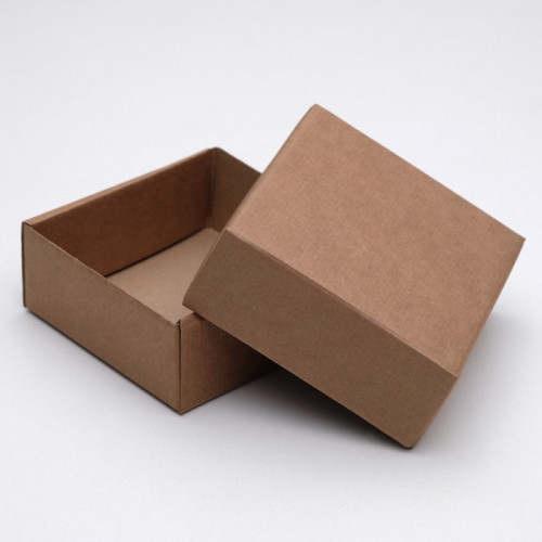 Коробка сборная без печати крышка-дно бурая без окна 14,5 х 14,5 х 6 см (производитель не указан)