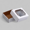 Коробка сборная без печати крышка-дно белая с окном 14.5×14.5×6 см (производитель не указан)