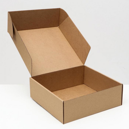 Коробка самосборная, крафт, 28 х 27 х 9,5 см (производитель не указан)