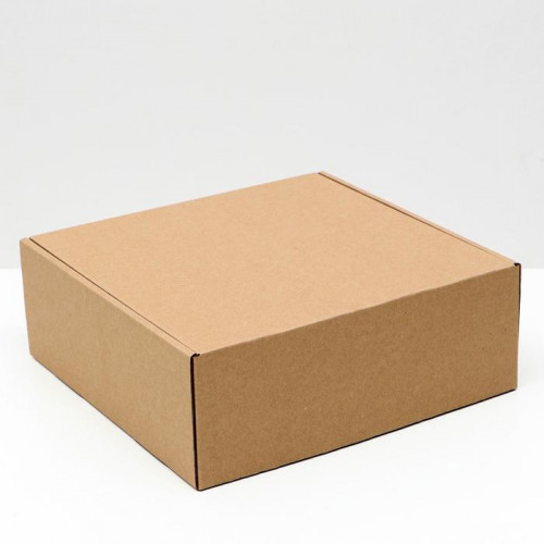 Коробка самосборная, крафт, 26 х 25 х 9,5 см (производитель не указан)