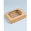 Коробка сборная без печати крышка - дно бурая с окном 18×15×5 см (производитель не указан)