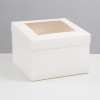 Коробка складная, крышка-дно, с окном, белая, 30 х 30 х 20 см UPAK LAND