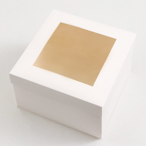 Коробка складная, крышка-дно, с окном, белая, 30 х 30 х 20 см UPAK LAND