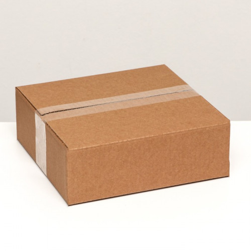 Коробка складная, бурая, 24 х 23 х 8 см (производитель не указан)