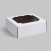 Коробка сборная без печати крышка-дно белая с окном 14.5×14.5×6 см (производитель не указан)