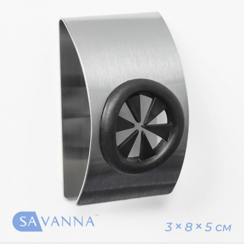 Крючок - держатель самоклеящийся SAVANNA Chrome Loft, для салфеток и полотенец, металл, 3×8×5 см, хромированный SAVANNA