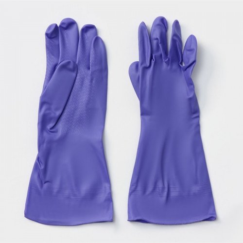 Перчатки хозяйственные защитные Доляна, суперпрочные, размер L, ПВХ, 85 гр, цвет фиолетовый Доляна
